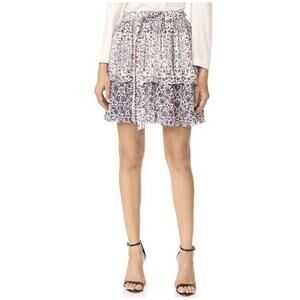 L'AGENCE NEW *read* Rosie Tiered Silk Mini Skirt Floral